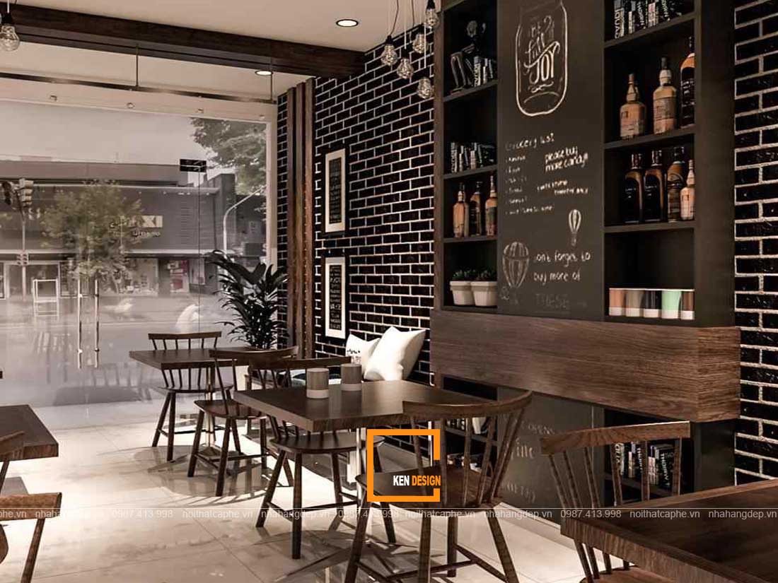 thiết kế quán cafe phong cách công nghiệp 